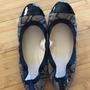 Cole Haan snake leather cap toe flat